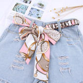 裤 时尚 韩版 饰丝带雪纺飘带学生百搭夏季 带连衣裙配饰 裙子腰带女装