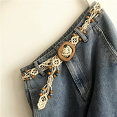 复古手工编织腰带女民族风腰绳裙子腰链装 饰百搭连衣裙牛仔裤 带