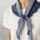 文艺小围巾女春秋薄款 三角巾棉麻条纹护颈披肩丝巾日系百搭男围脖
