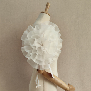 新款 子遮肉diy影楼配饰 新娘婚纱礼服配饰荷叶边纯手工花朵袖