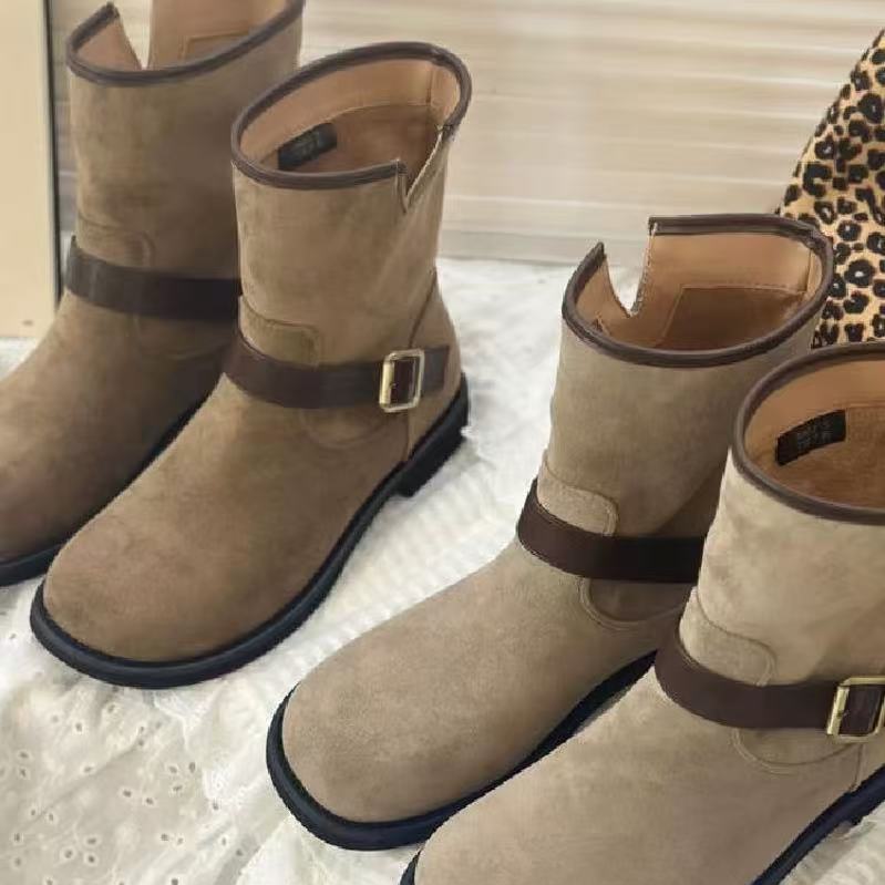 2025秋季新款爆火新款复古风防水复古短靴高级时尚马丁靴女鞋7A21