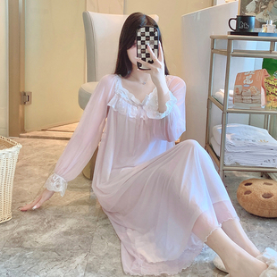 宫廷风蕾丝公主仙女莫代尔网纱家居服睡衣 BIEN带胸垫睡裙女春秋季