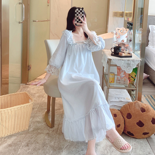 甜美可爱公主风家居服可外穿宫廷法式 BIEN带胸垫纯棉睡裙女春秋季