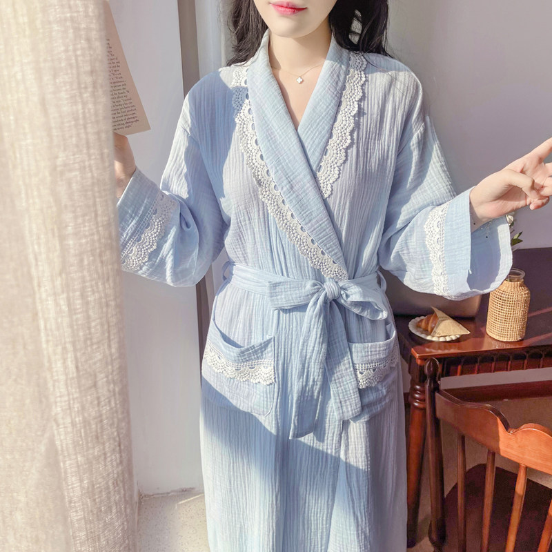 BIEN睡袍女2026新款春秋季纯棉家居服浴袍长袍甜美公主宫廷风和服,女士内衣/男士内衣/家居服,睡袍/浴袍,淘宝优惠券,粉丝福利购,淘宝优惠卷