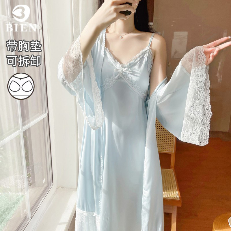 性感睡裙女冰丝丝绸春秋夏款2026年新款睡衣两件套吊带外搭家居服