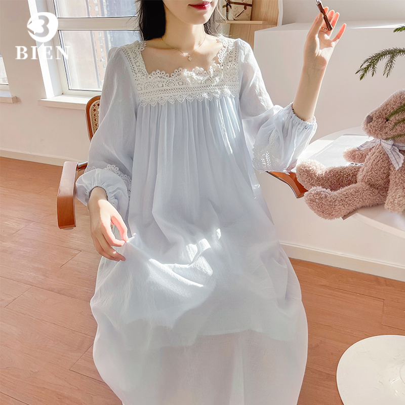 BIEN法式睡裙女秋冬季2025新款甜美公主风宫廷家居服可外穿仙女风