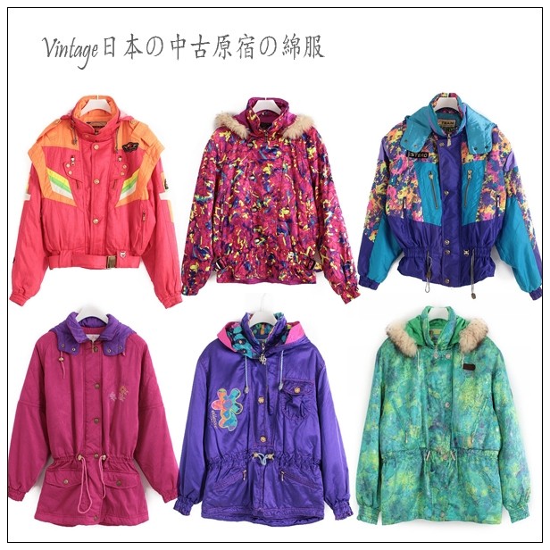 vintage古着孤品尖货中古董日本制日系原宿风街头荧光外套棉服17