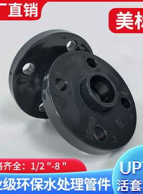 UPVC美标一体法兰盘PVC管活套法兰座接头分体沟槽法兰片管件SCH80