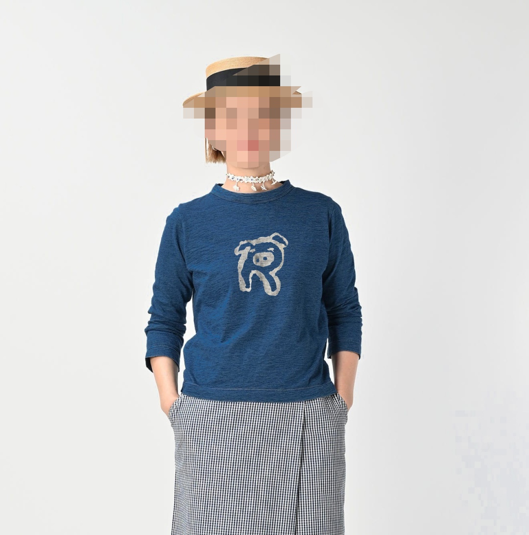 日系2025秋冬圆领长袖T小猪男女