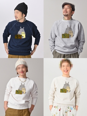 45R龙猫印花抓绒纯棉情侣卫衣