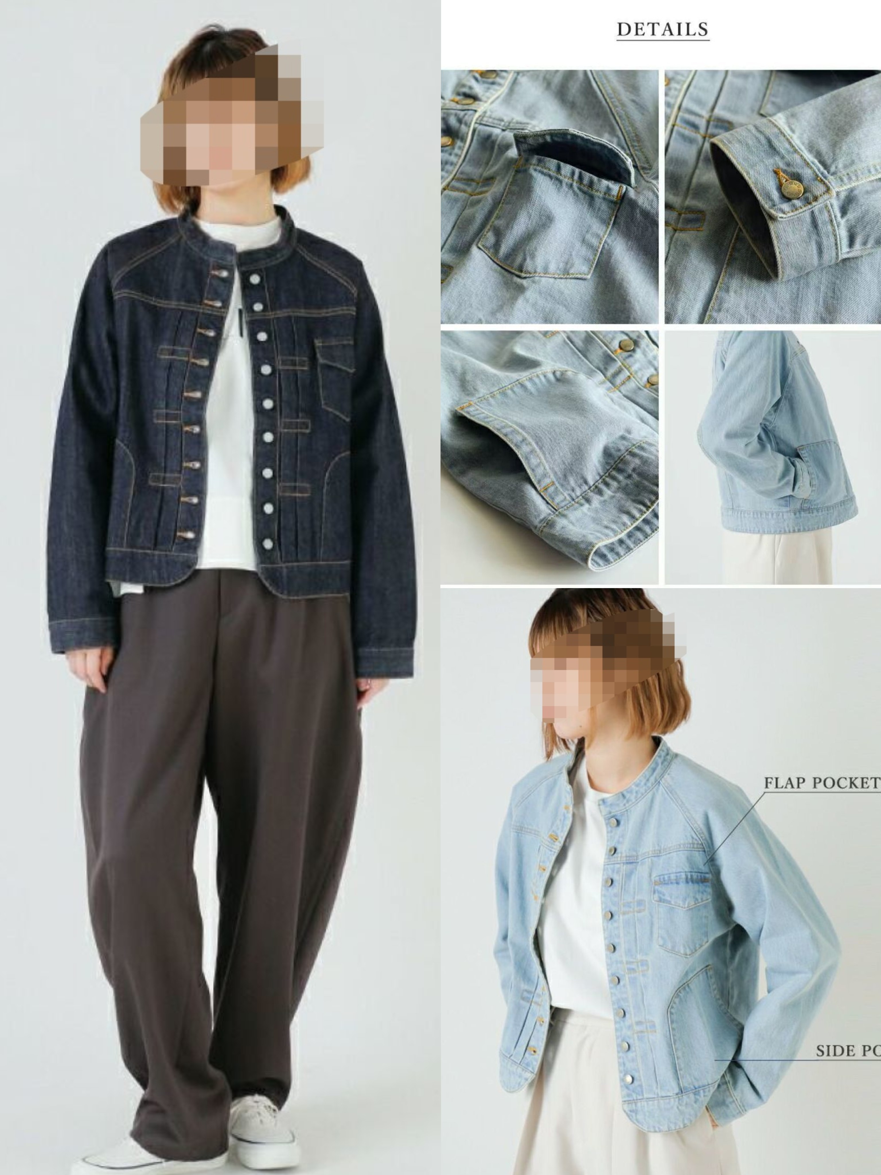 日系2026春款女装潮牌牛仔外套短款圆领纽扣上衣宽松简约休闲口袋