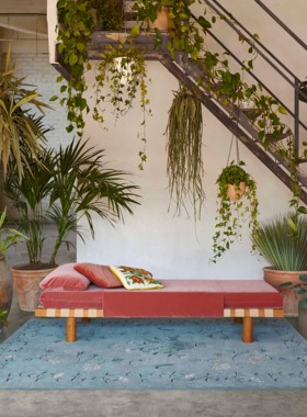 进口GAN手工刺绣雏菊纯羊毛清新绿色卧室客厅书房高端家居厚地毯