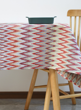 GIRONES进口西班牙提花厚实防水防油波浪纹设计茶几布桌布可定制