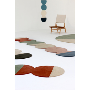 进口西班牙nanimarquina纯羊毛卧室走廊玄关手工长条圆形地毯块毯