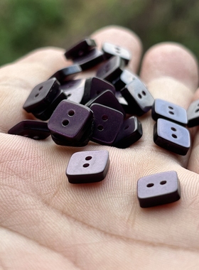 紫色方形衬衣小扣子8*8mm异形纽扣再生珠光效果高档时尚衬衫扣