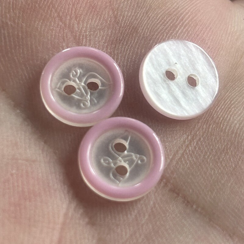 天使图案高档仿贝壳纽扣粉色女士衬衣衬衫扣子雪纺钮扣童装小扣子
