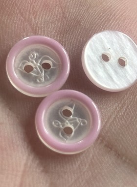 DIY高档仿贝壳纽扣粉色女士衬衫