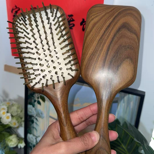 绿檀木大板气垫梳家用按摩梳天然实木大号气囊梳头皮按摩卷发梳子