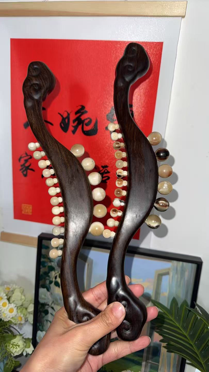 紫光檀擀筋棒刮沙全身通用家疏按摩工具棍肩颈经络赶实木神器