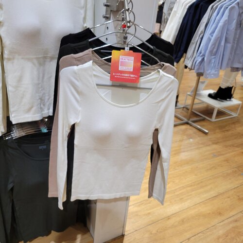 日本本土优衣库罗纹保暖衣