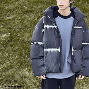 越也特价户外羽绒服大童立领面包服黑色保暖白鸭绒外套冬季新款