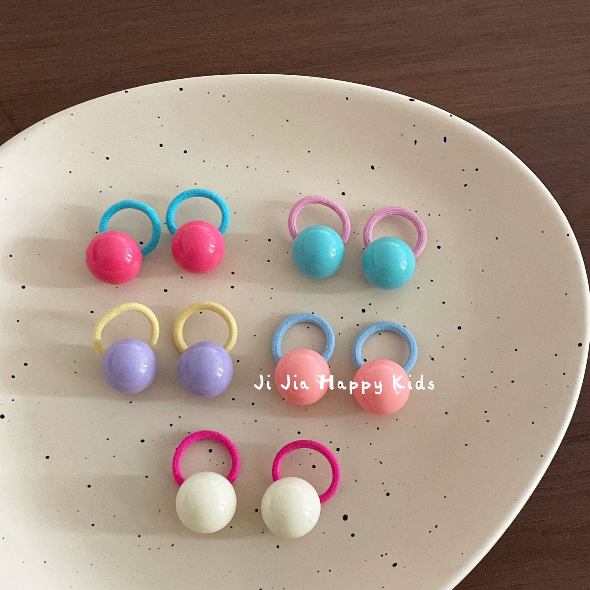 糖果色简约儿童拇指发圈可爱糖豆婴幼儿宝宝头绳不伤发皮筋发饰