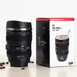 佳能24-105镜头杯单反相机镜头杯笫五代创意镜头水杯不锈钢咖啡杯