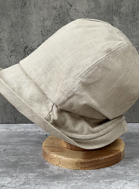 舒适自在感 日系麻布透气大檐遮阳帽渔夫帽夏季鸭舌帽女ins防晒帽