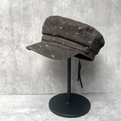 高品质货秋冬复古磨破白波点灯芯绒平顶八角帽显脸小报童帽贝雷帽