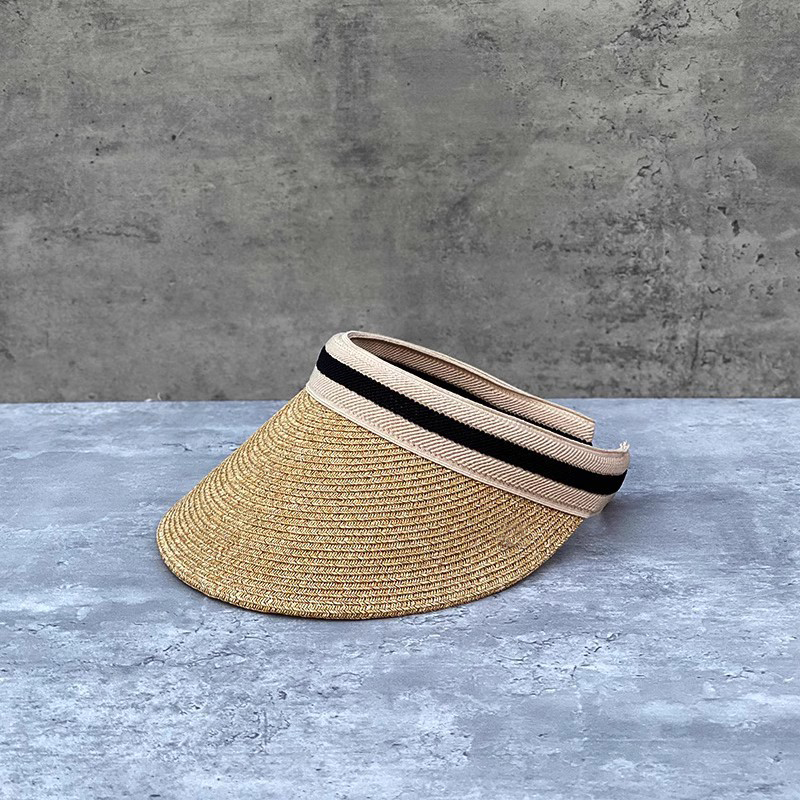 疏影同款轻奢加密细草编空顶帽女夏季防紫外线沙滩防晒出游遮阳帽