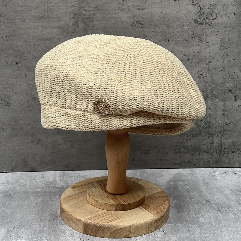 日系褶皱贝雷帽女春夏字母画家帽