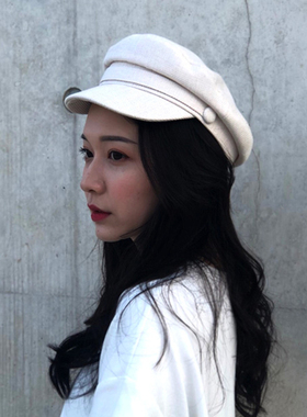 清仓不tui换韩版百搭平顶帽薄款复古休闲文艺鸭舌帽画家蓓蕾帽