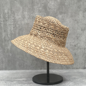 夏季 法式 镂空大檐拉菲草编草帽女内扣式 出游度假显脸小遮阳帽百搭