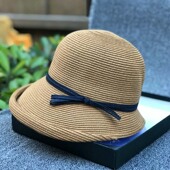 清仓不tui换优雅气质海边度假韩版 潮百搭卷边蝴蝶结折叠遮阳草帽