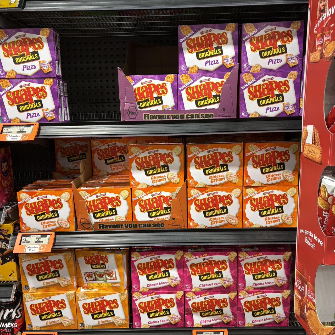 新西兰直邮雅乐思 Arnott's Shapes 薄脆芝士饼 175g 4件包邮