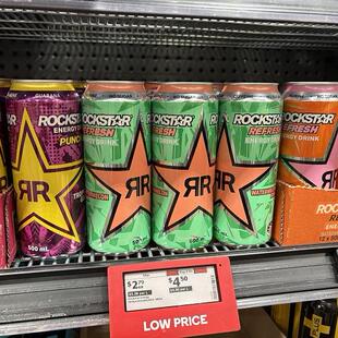 新西兰代购直邮Rockstar Energy维生素运动能量饮料500ml4件包邮