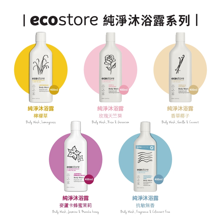 新西兰直邮Ecostore宜可诚儿童成人沐浴露乳孕妇可用温和安全五款 洗护清洁剂/卫生巾/纸/香薰 沐浴露 原图主图