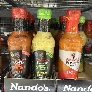 新西兰直邮Nandos南逗辣椒酱250g轻脂轻卡轻食烤鸡中辣酱 4件包邮