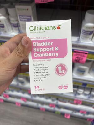 新西兰直邮Clinicians科立纯蔓越莓粉膀胱冲剂甘露糖茶女孕妇14袋