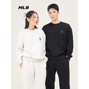 MLB卫衣男女情侣刺绣logo圆领运动长袖 宽松加绒保暖上衣3AMTB0336