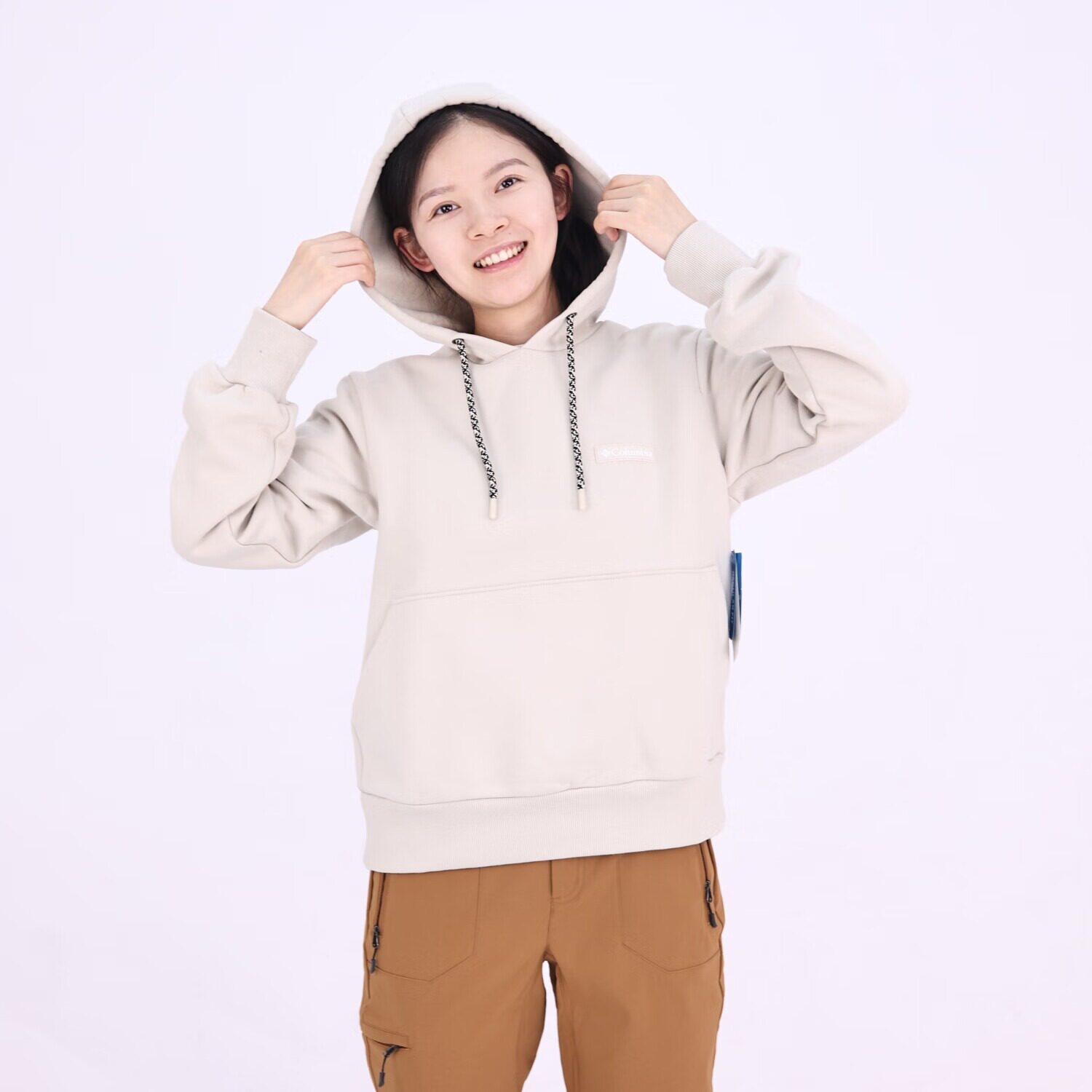哥伦比亚卫衣女加绒保暖套头衫