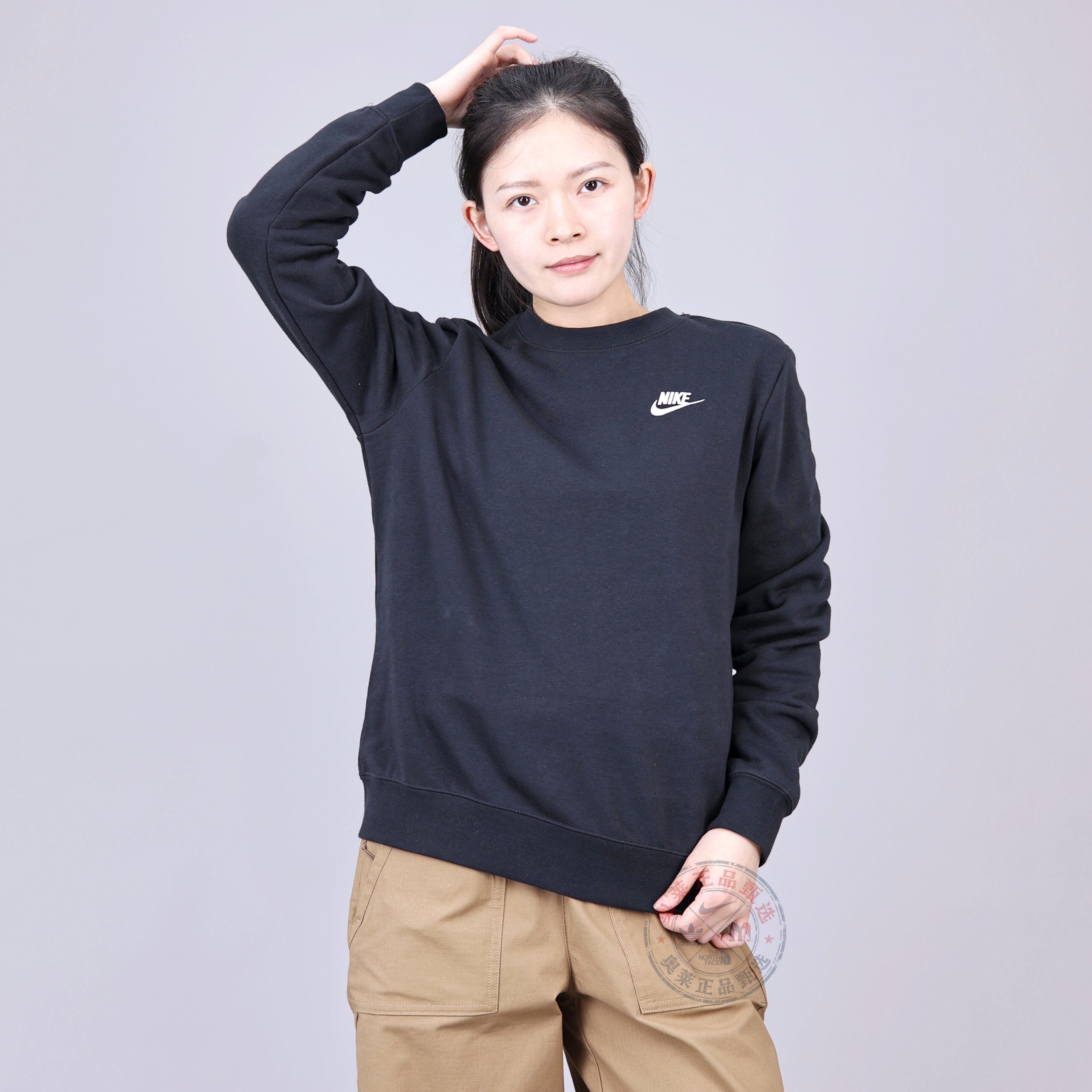 【正品】耐克卫衣加绒套头衫女子