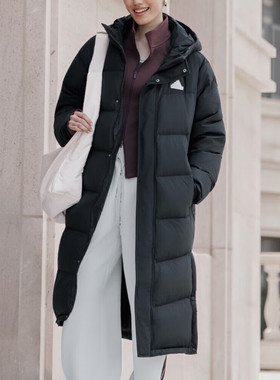 Adidas阿迪达斯羽绒服女秋冬舒适运动保暖鸭绒长款羽绒外套KF6741