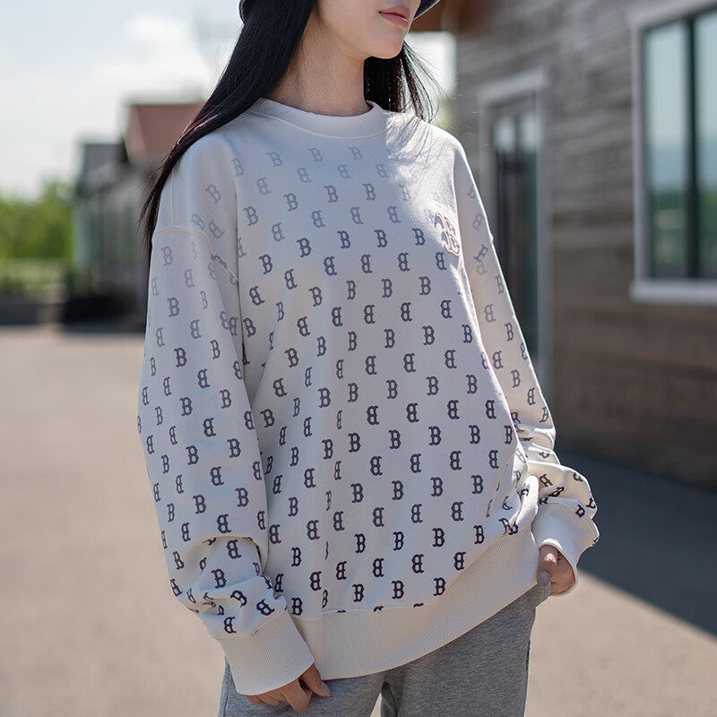 MLB卫衣男女同款潮流复古渐变老花圆领套头休闲时尚长袖3AMTM0744