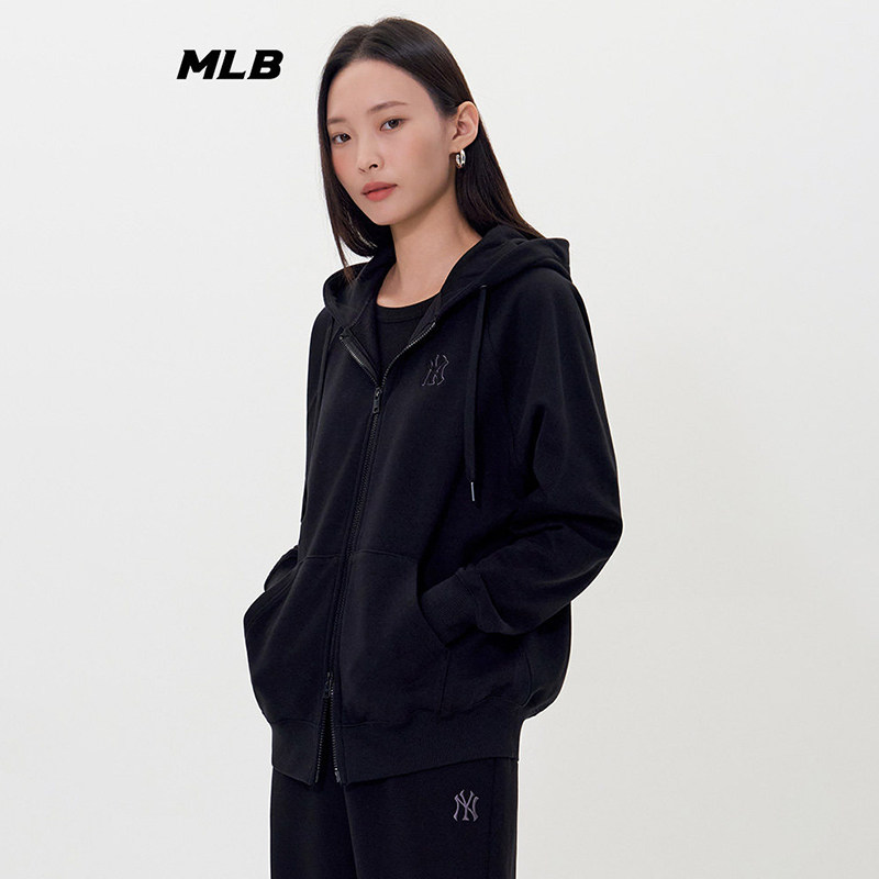 MLB外套秋冬加绒保暖开衫卫衣