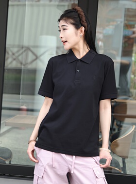 MLB情侣短袖26春夏新款刺绣小标翻领透气运动T恤POLO衫 3APQB0163