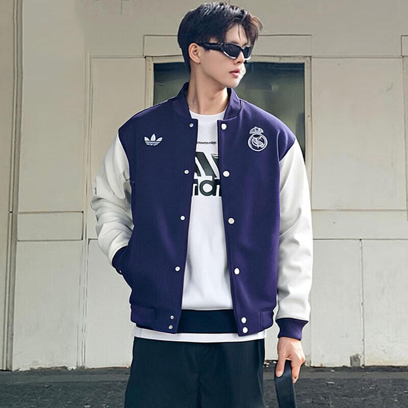 Adidas阿迪达斯飞行夹克男三叶草足球文化运动棒球服外套JF2587