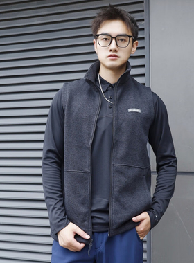 Columbia哥伦比亚抓绒马甲男子25秋冬新款保暖针织背心外套AE1823