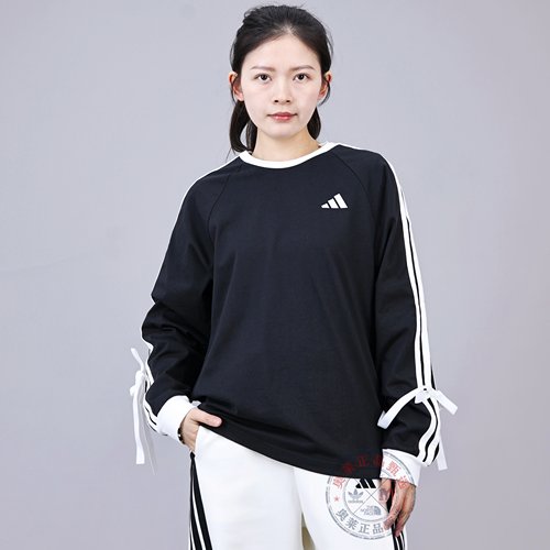 阿迪达斯女子舞动蝴蝶结长袖T恤
