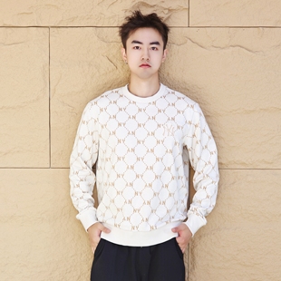 套头衫 NY刺绣老花满印休闲运动长袖 3AMTM0151 25新款 MLB卫衣男女款